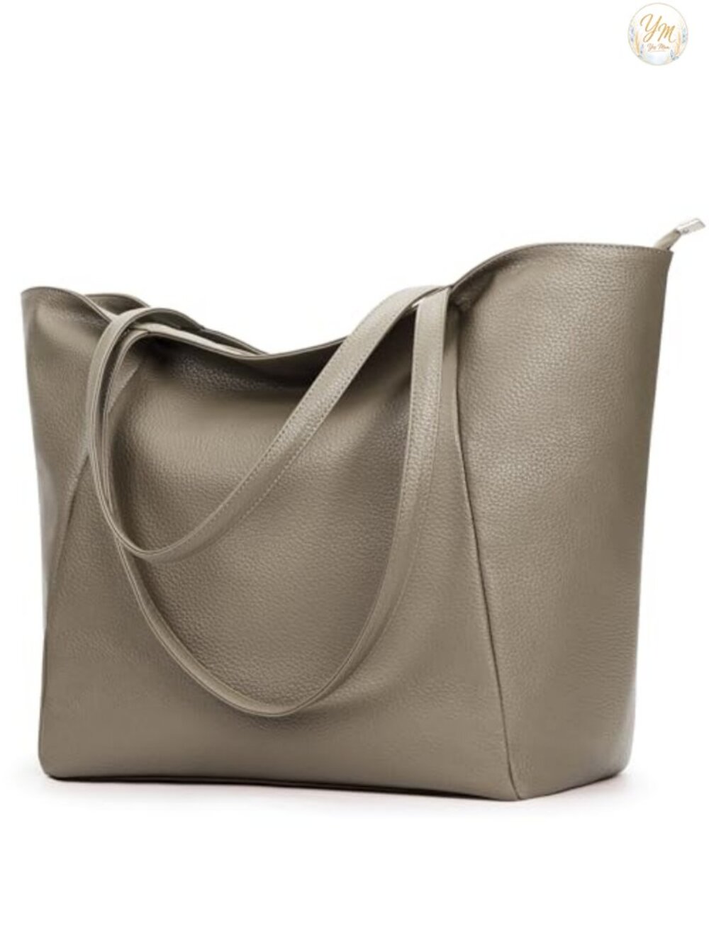 KALIDI Large Tote Bag Vegan Leather 16L Casual Zipper Work Weekender